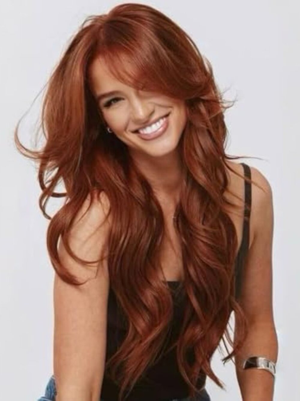 Red Long Wavy Hair Wig - Women Accessories